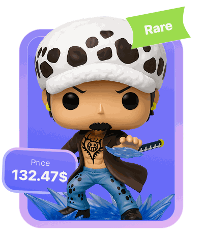 A Funko Pop identified in the app, tagged rare, with its estimated price